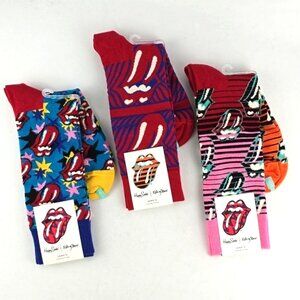 Happy Socks x Rolling Stones Men's 3 Pairs Combed Cotton Blend Socks Sz 8-12